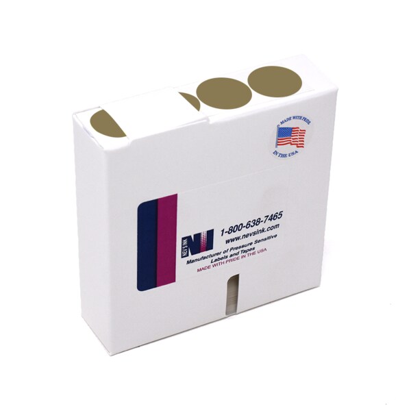 1" Color Coding Dots Gold - Roll Form